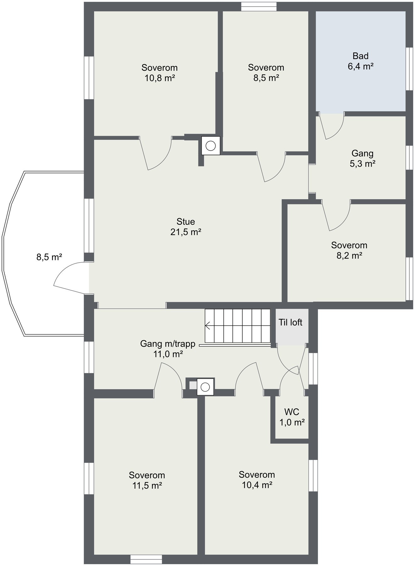 Planskisse 2.etasje. Galleribilde