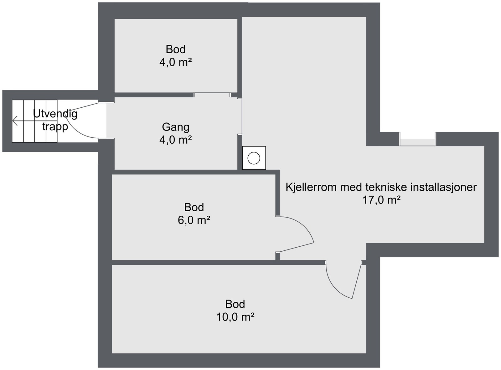 Planskisse kjeller. Galleribilde