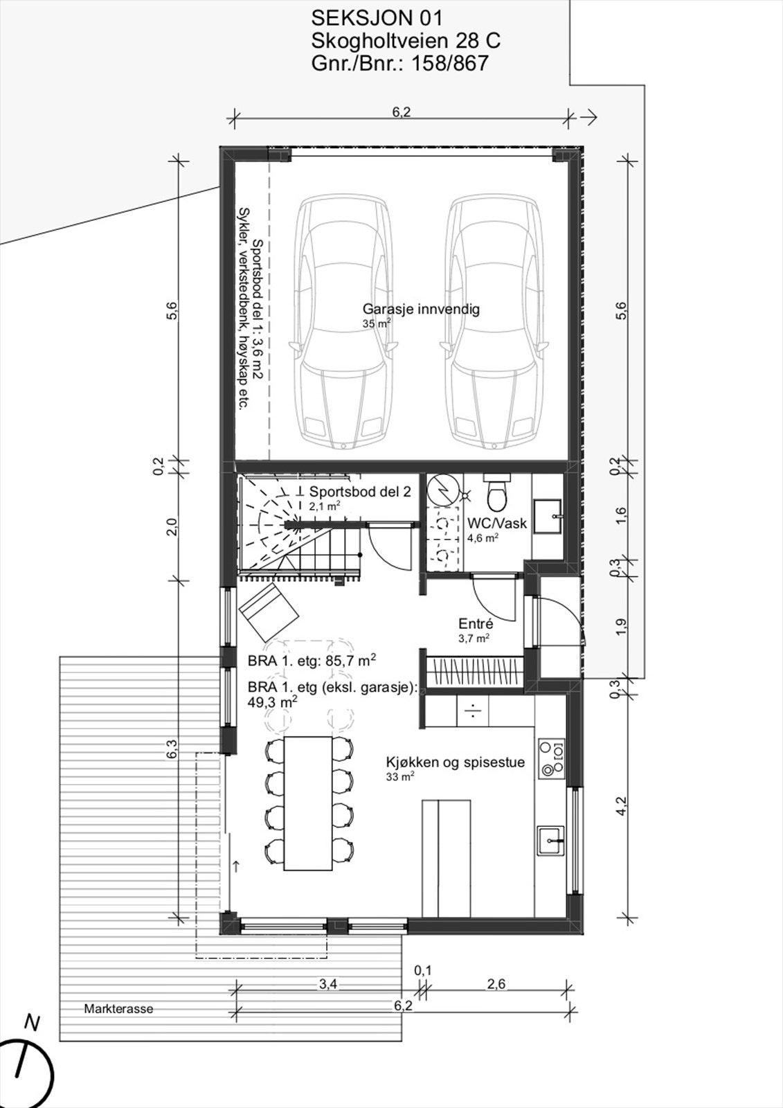 Plantegning - 1. etasje Galleribilde