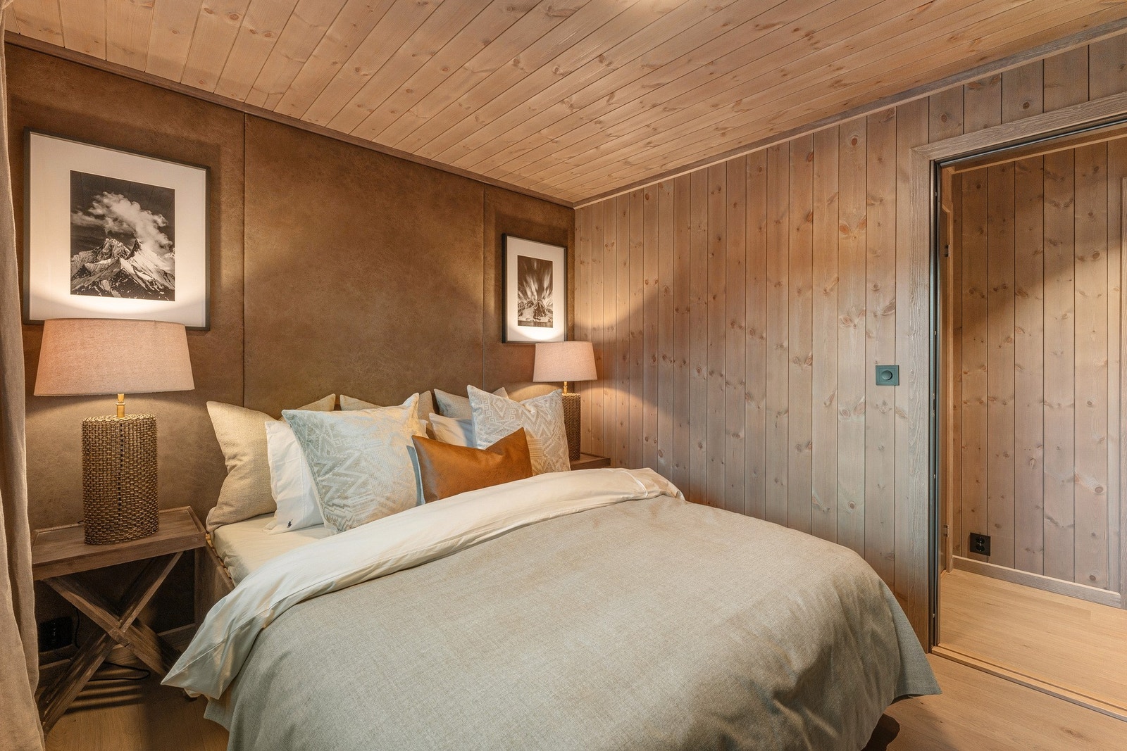 Master bedroom. Bildet er fra visningshytta på Hellerudsletta. Galleribilde