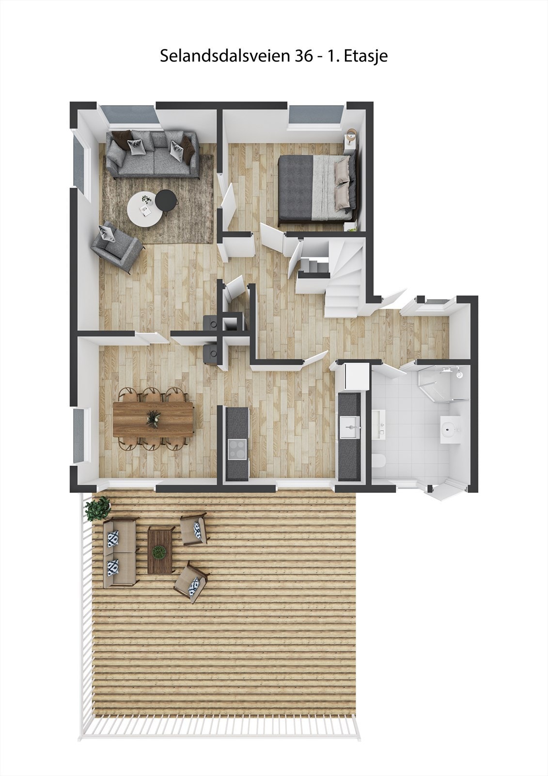 Plantegning 1. etg-3D Galleribilde