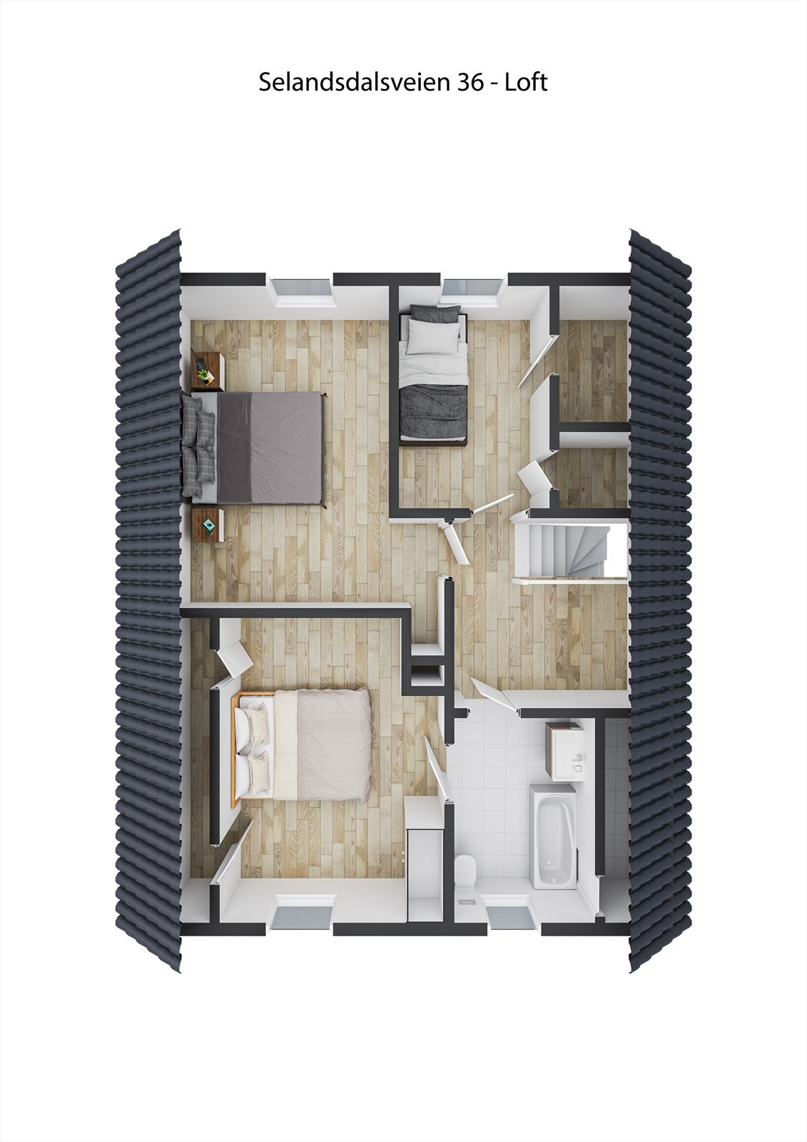 Plantegning Loft-3D Galleribilde