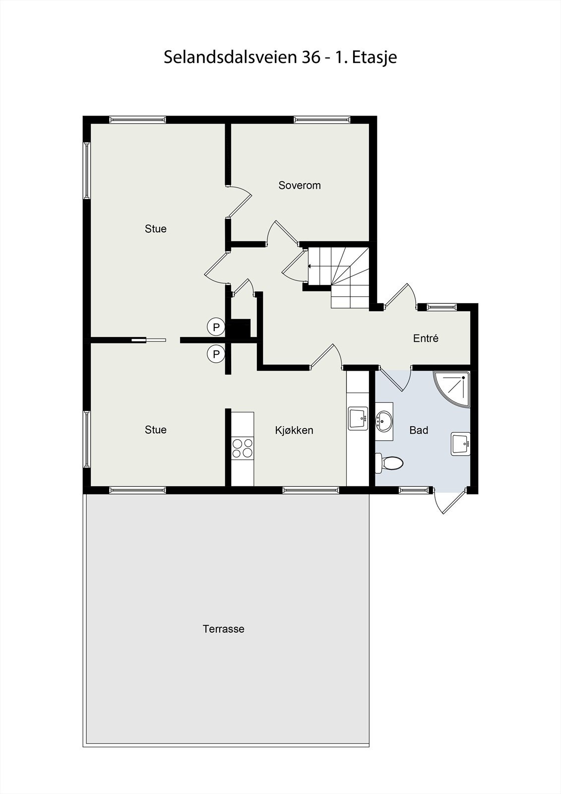 Plantegning 1. etg. Galleribilde