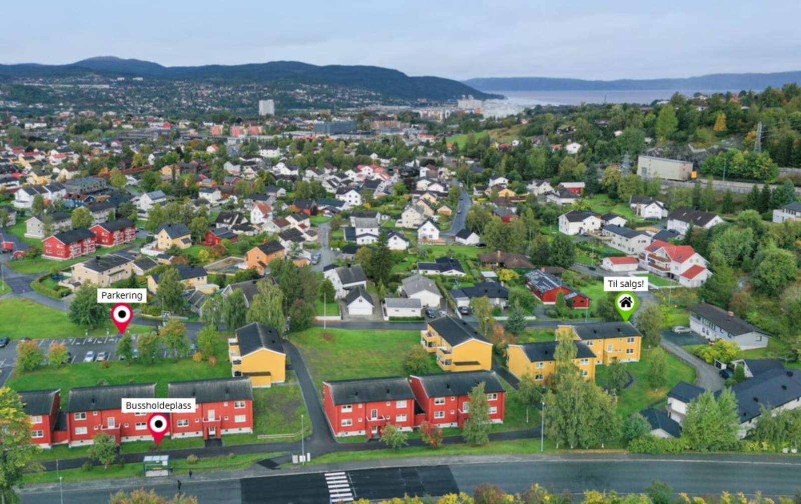 Klikk deg inn på "360-visning" - ikonet under og gjør deg kjent med nabolaget. Galleribilde