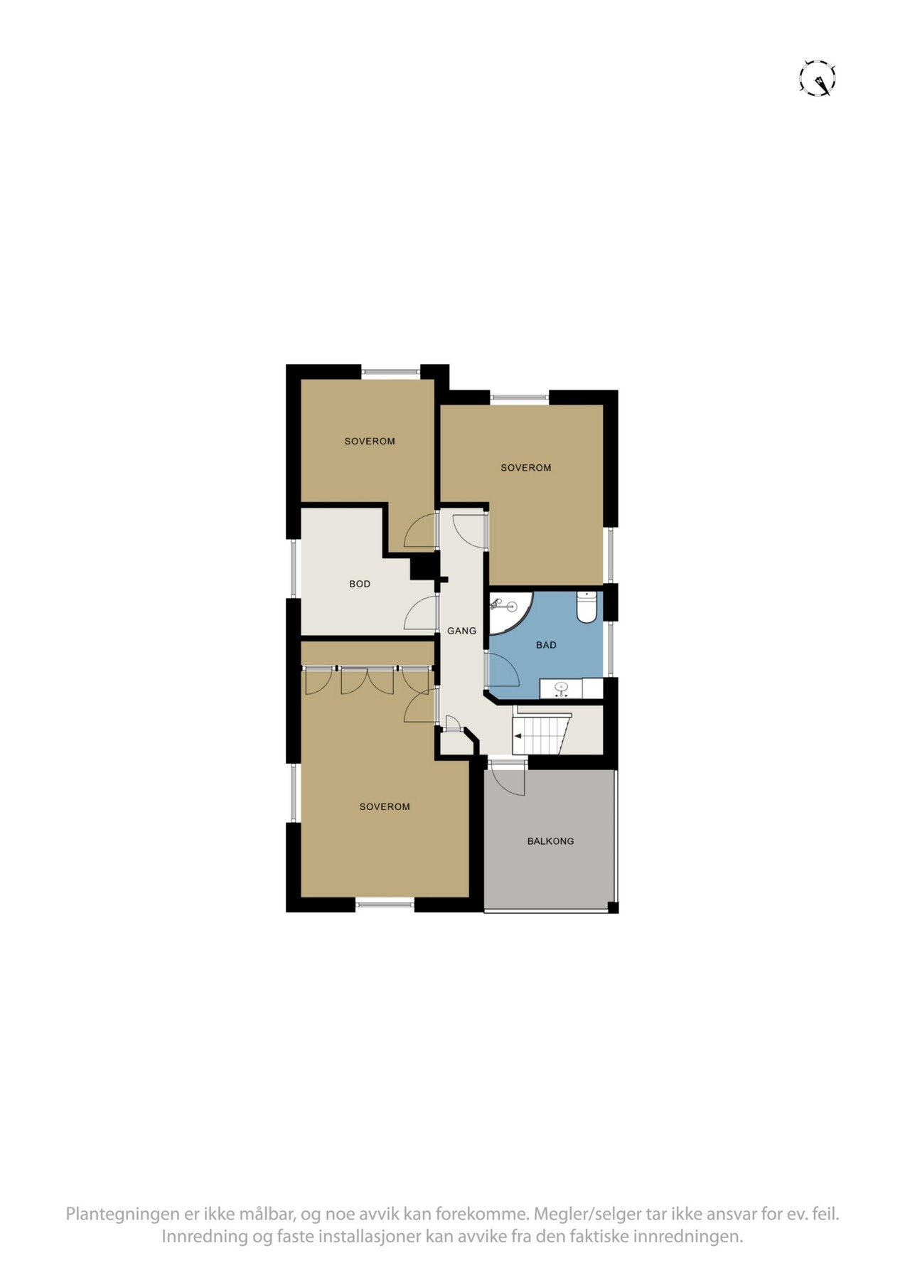 Plantegning loftsetasjen Galleribilde