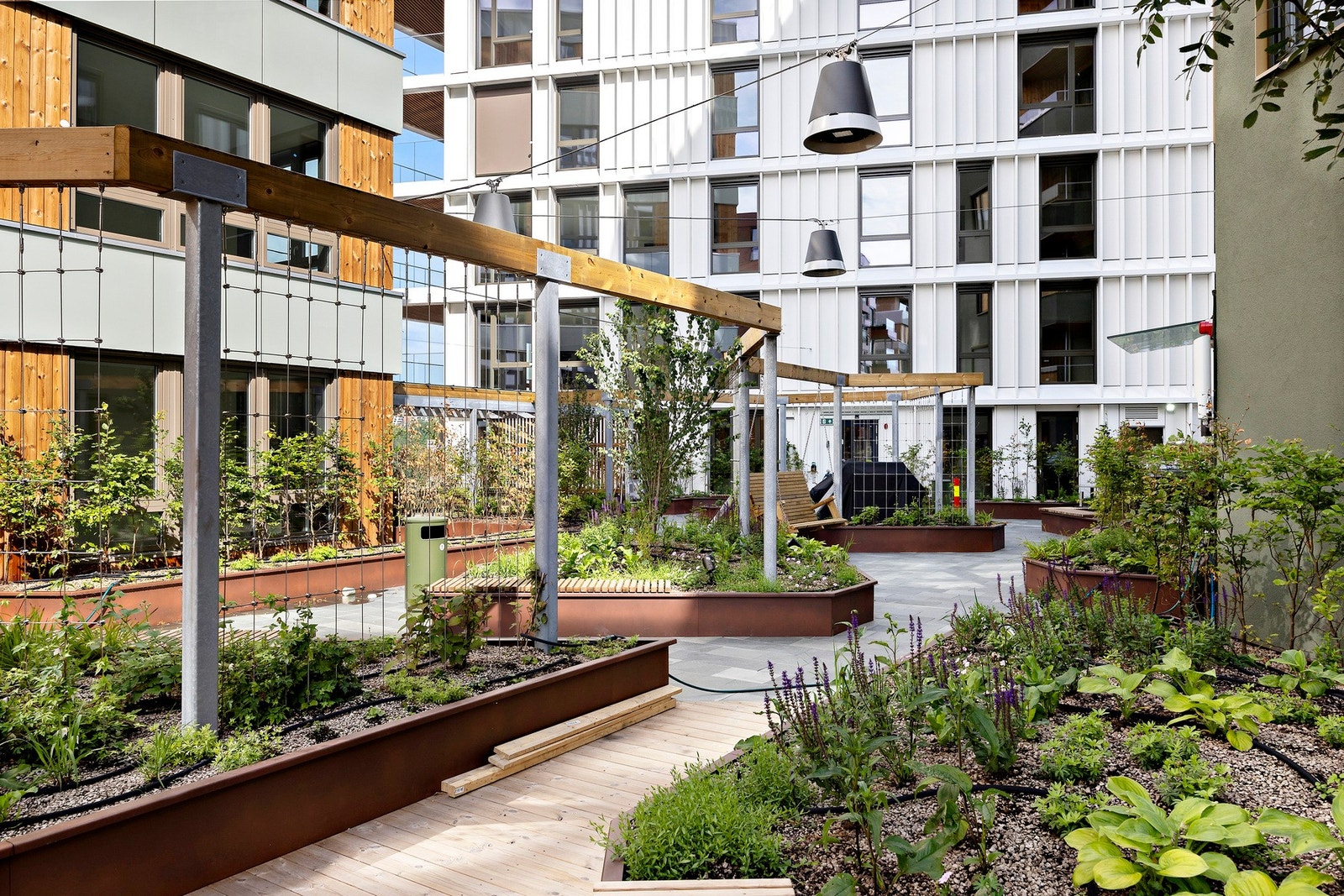 Flotte opparbeidede uteområder - fra hagen i 6.etasje Galleribilde