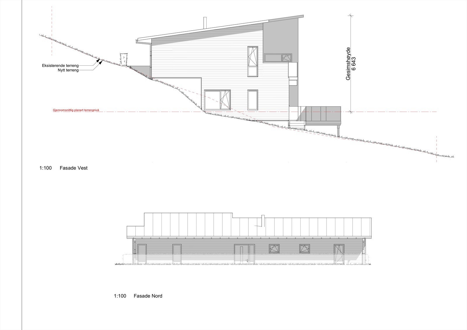 Fasade nord og vest Galleribilde