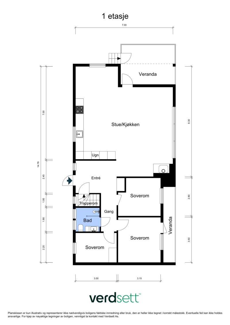 - Plantegning hovedetasje - Galleribilde