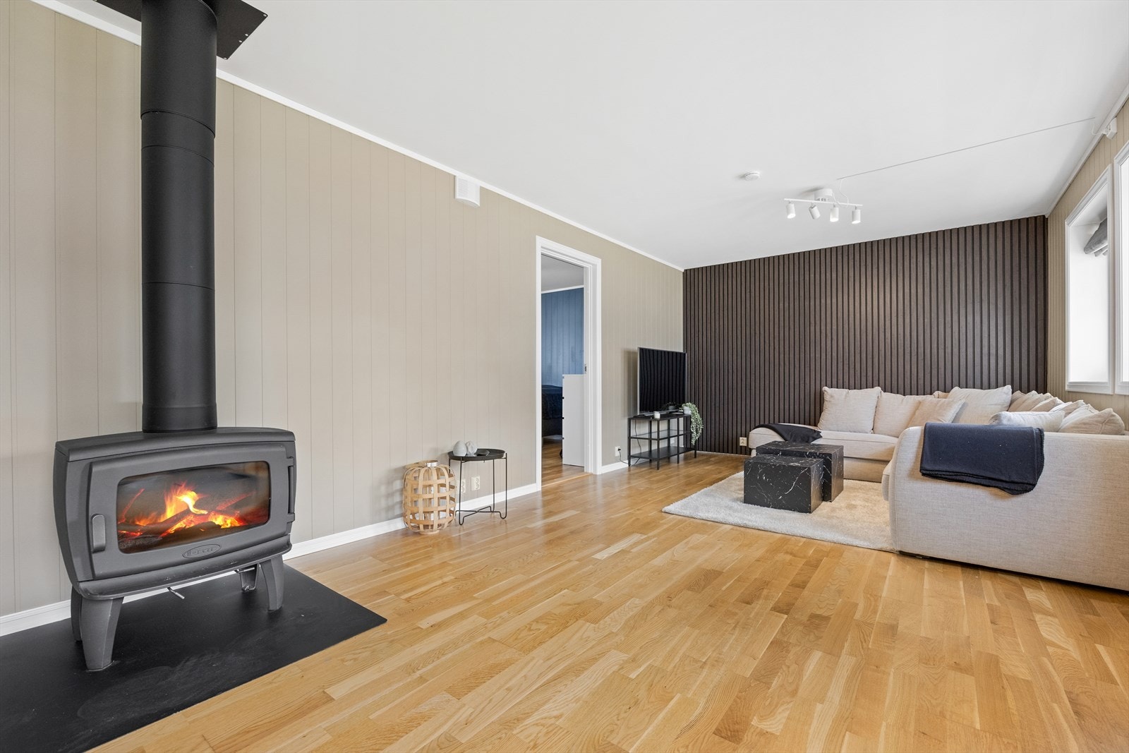 Stue med tilgang til soverom. Galleribilde