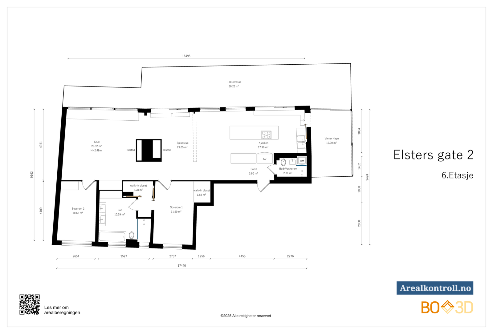 Plantegning 6. etasje. Galleribilde