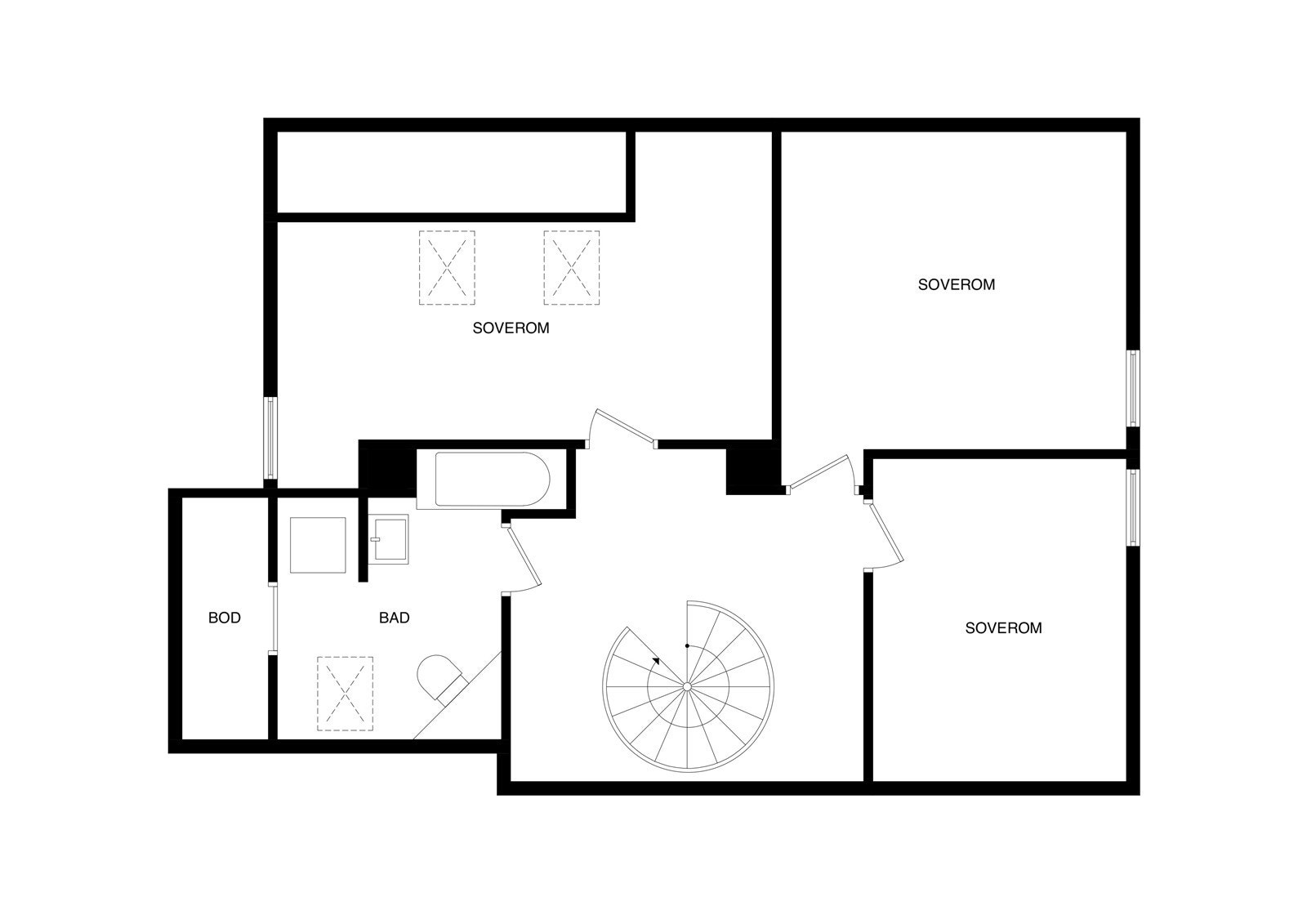 Plantegning 3. etasje Galleribilde