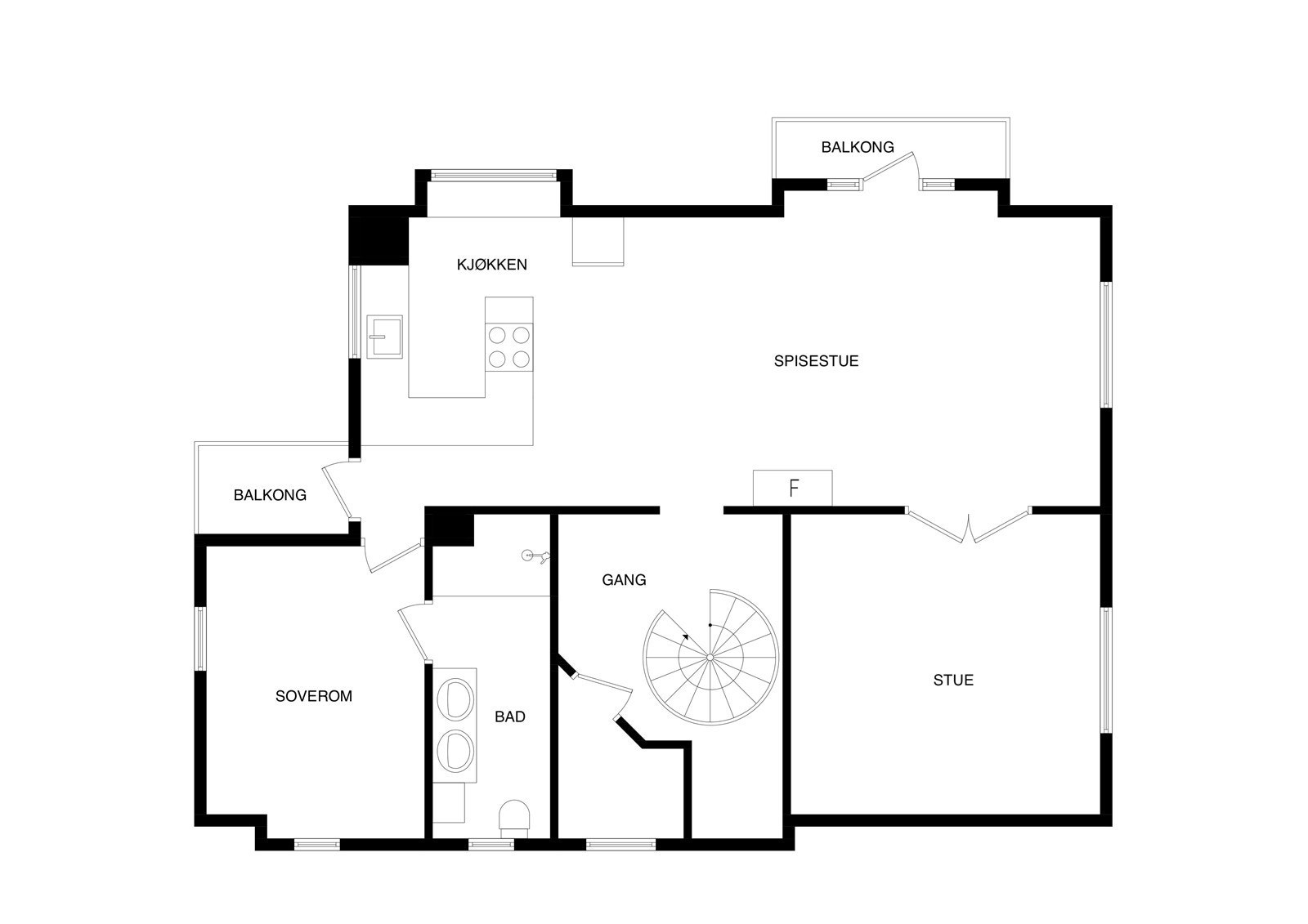 Plantegning 2. etasje Galleribilde