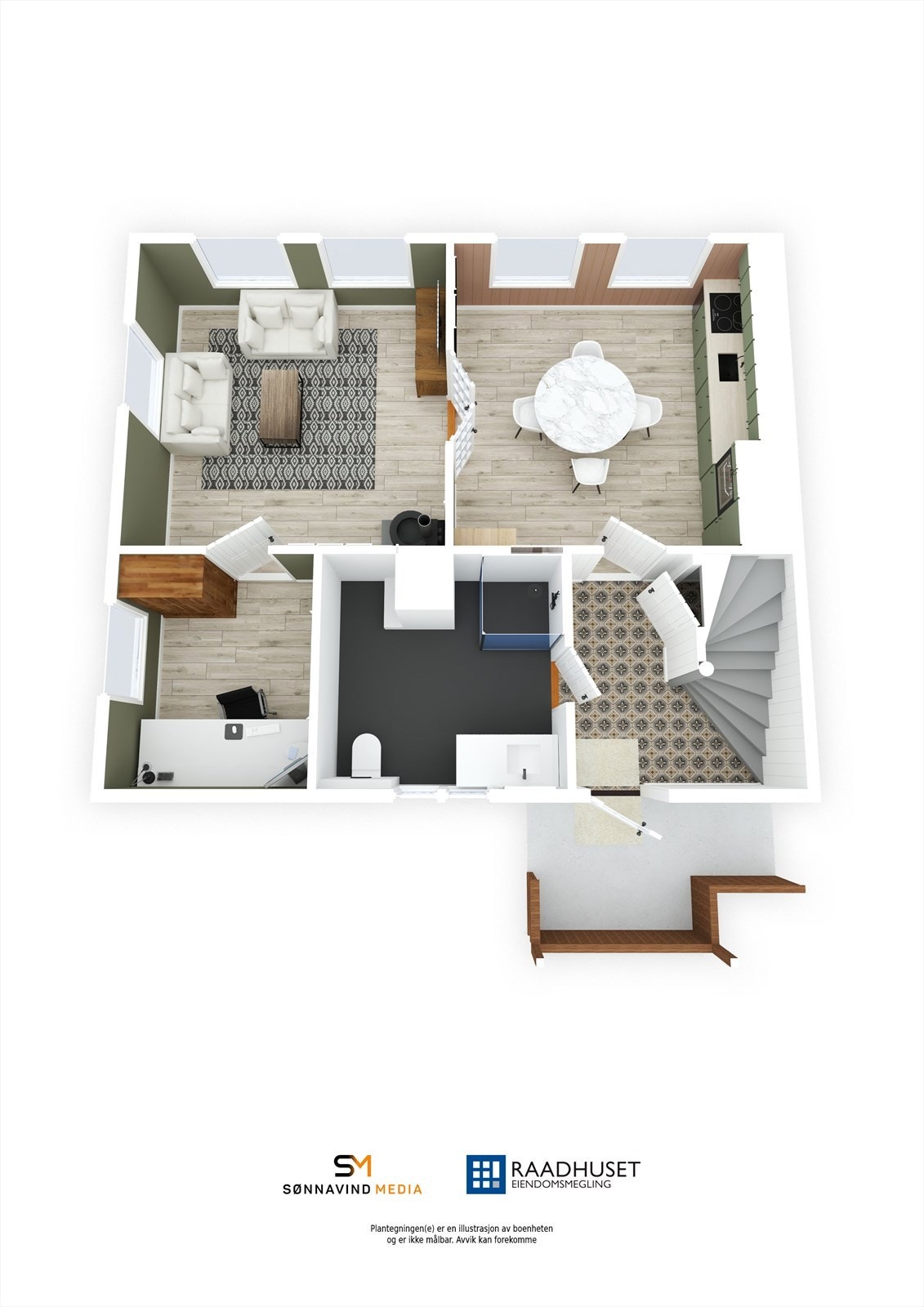 3D Plantegning | 1. Etasje Galleribilde