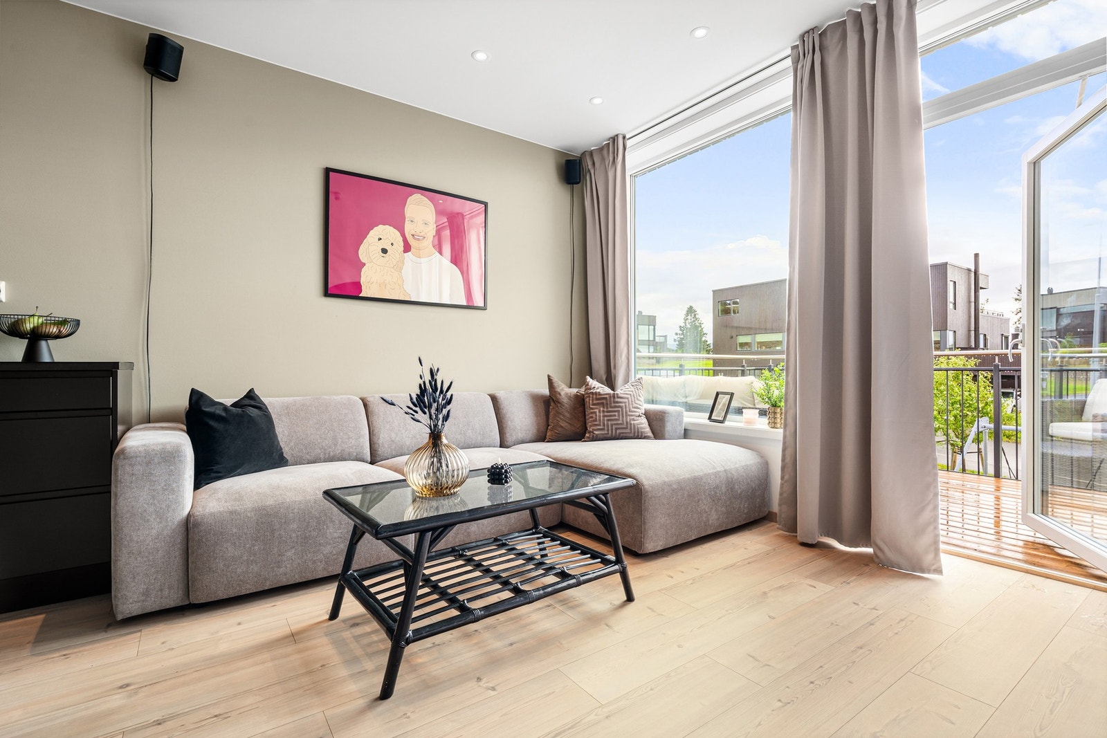 Arealeffektiv stue-/kjøkkenløsning på 21,5 kvm. Galleribilde