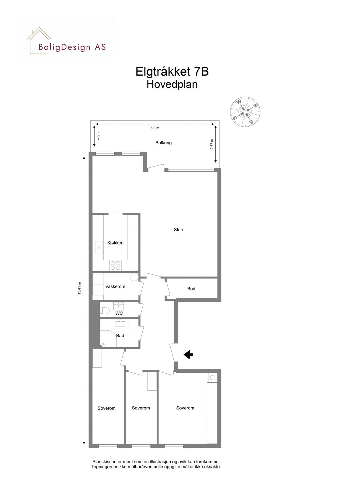 Planskisse. Det medfølger også to boder, samt garasjeplass i kjeller. Galleribilde