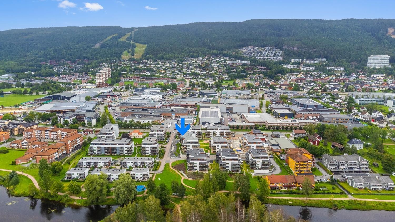 Pålsøya Park er blitt et av byens mest populære boligområder ved elva | siste byggetrinn (byggetrinn 6) ferdigstilles i november Galleribilde