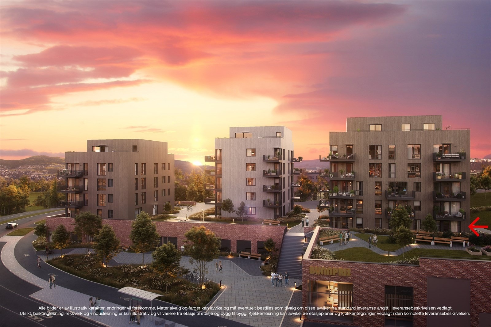 Flott leilighet med sørvendt balkong og attraktiv beliggenhet på bakkeplan. Galleribilde