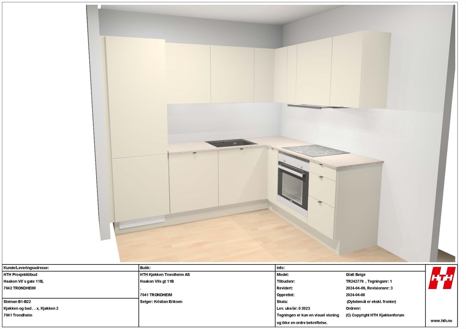 Kjøkken C102 med integrerte hvitevarer fra Siemens Galleribilde