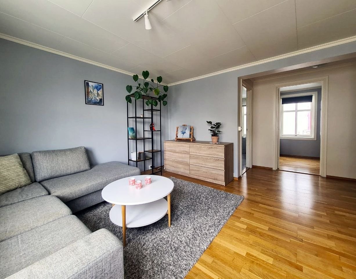 Stue. Overflater er lyse, tiltalende og moderne. Galleribilde