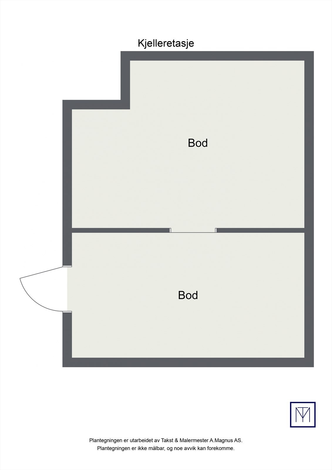 Plantegning kjeller - kjeller benyttes i all hovedsak for lagring Galleribilde