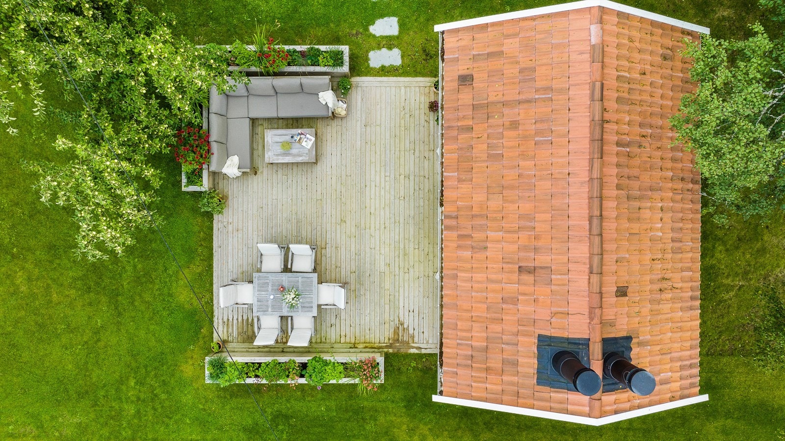 Hagestue sett ovenfra Galleribilde