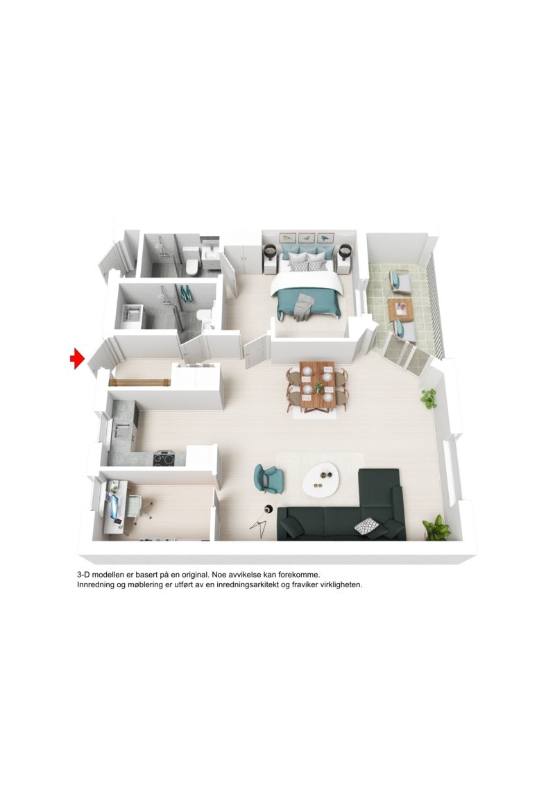 3D plantegning Galleribilde