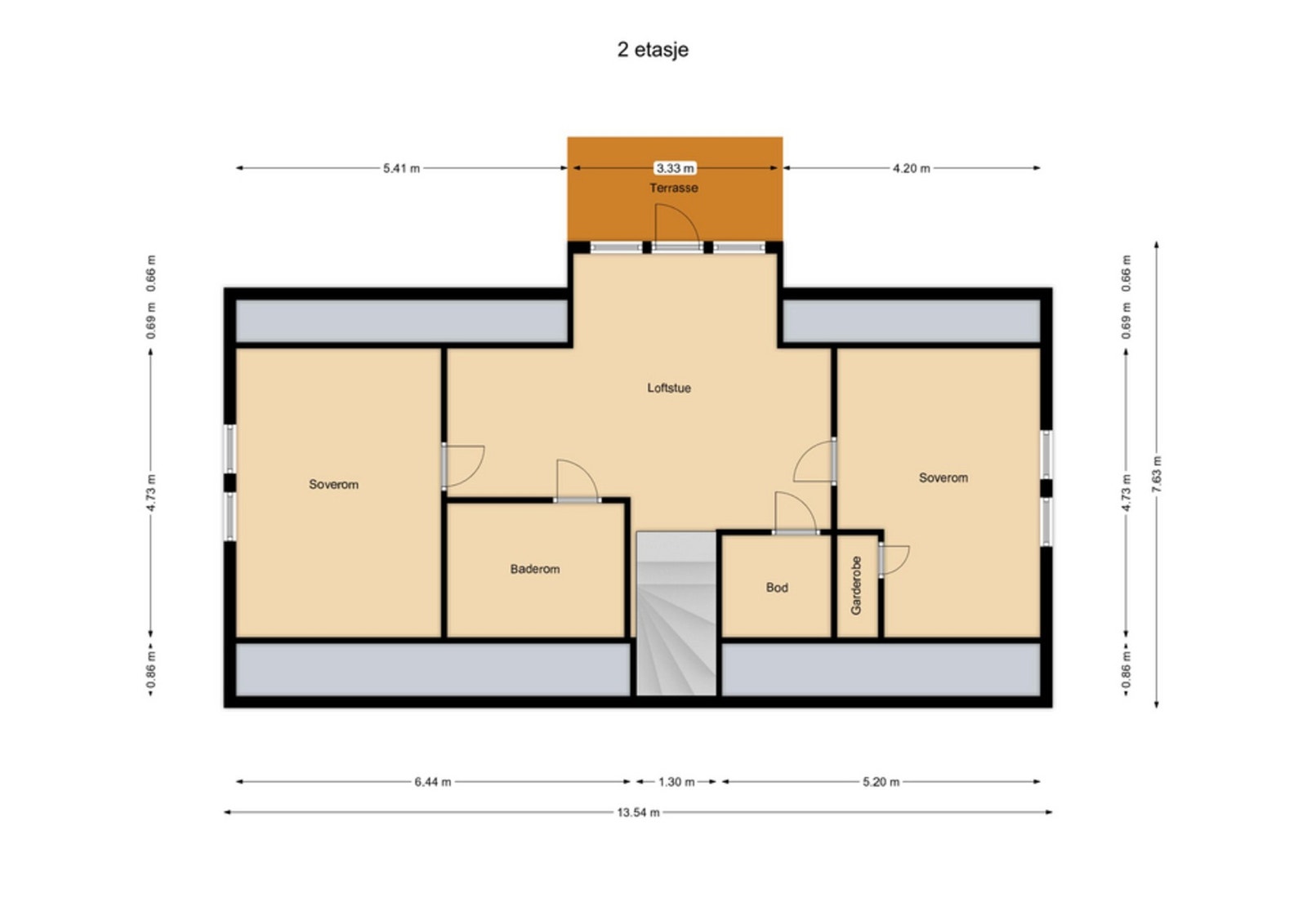 Plantegning 2.etg Galleribilde