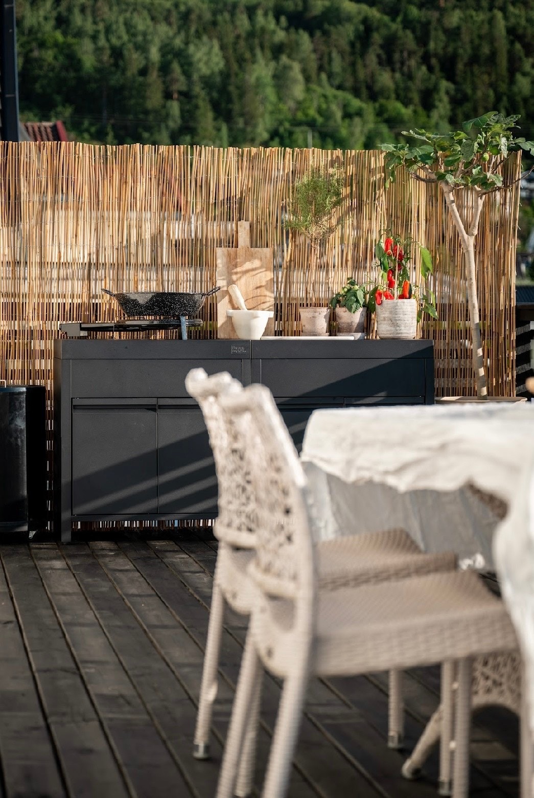 Stilrent utekjøkken. Galleribilde