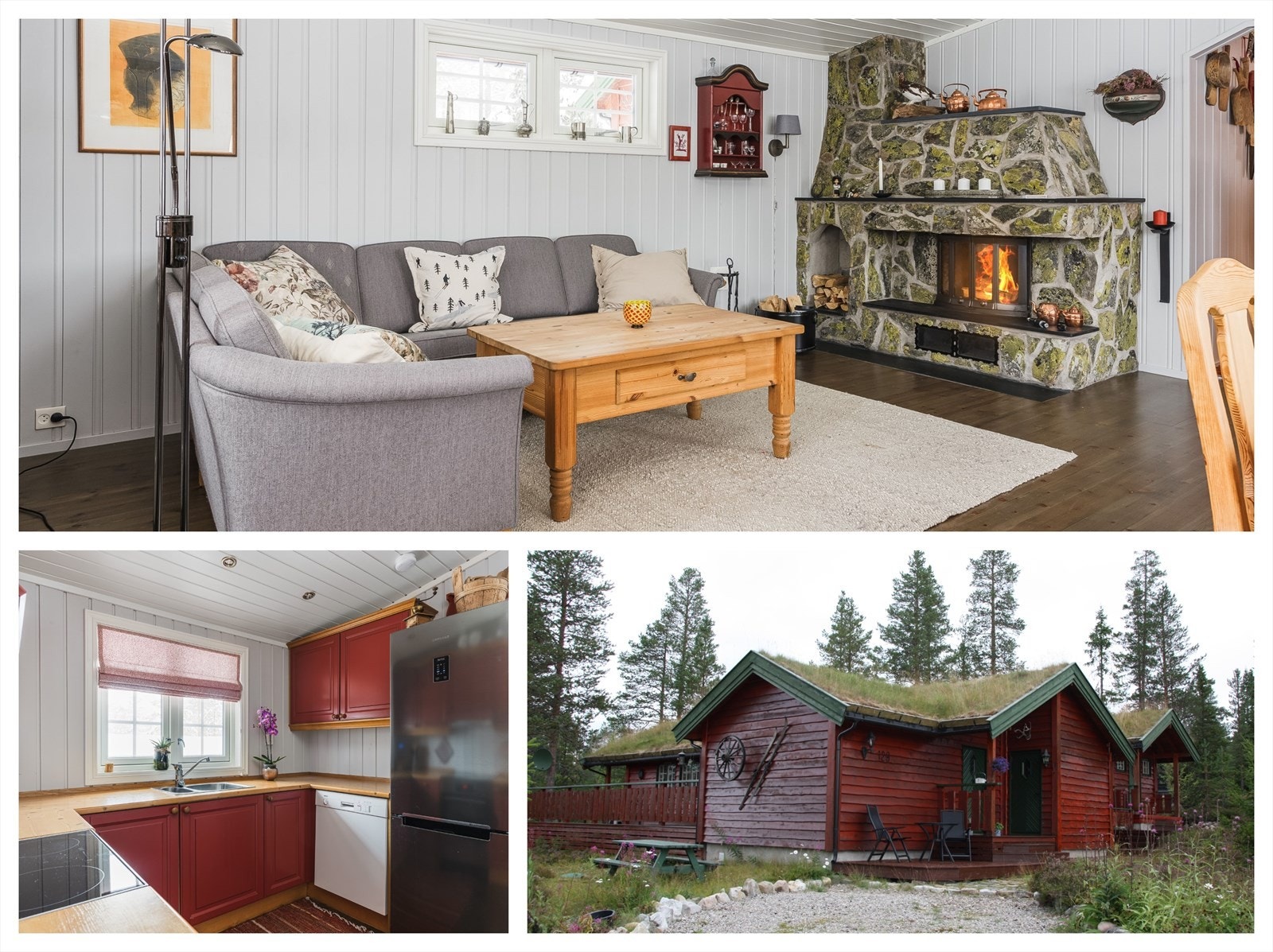 Velkommen til Fjellverden øst 129! Flott hytte med yttervegger kledd med liggende villmarkspanel. Taket er tekket med torv og ble vedlikeholdt i 2022. Galleribilde