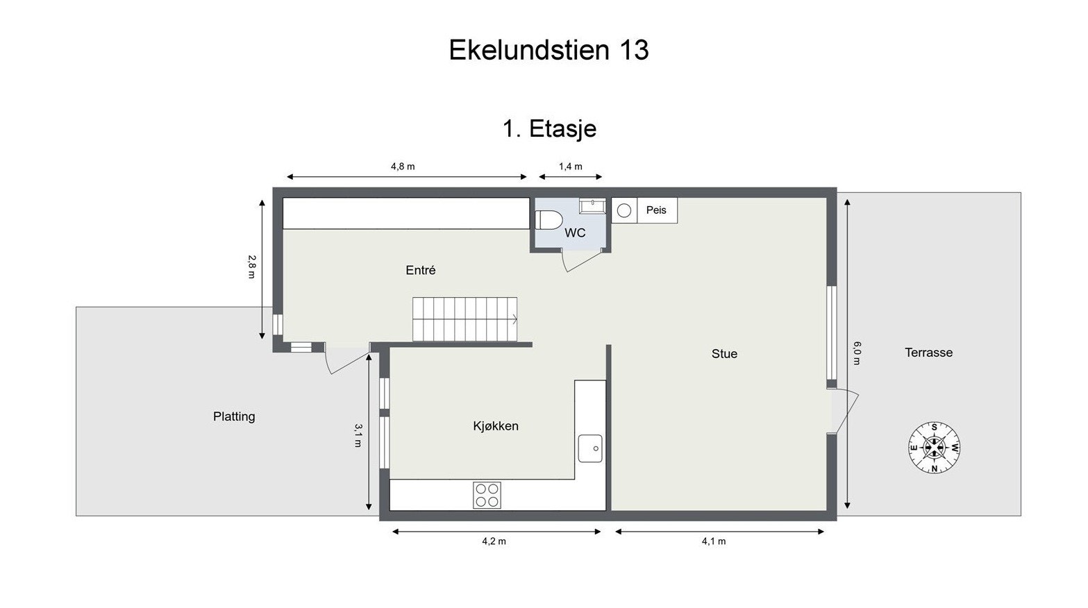 Plantegning 1.etasje Galleribilde