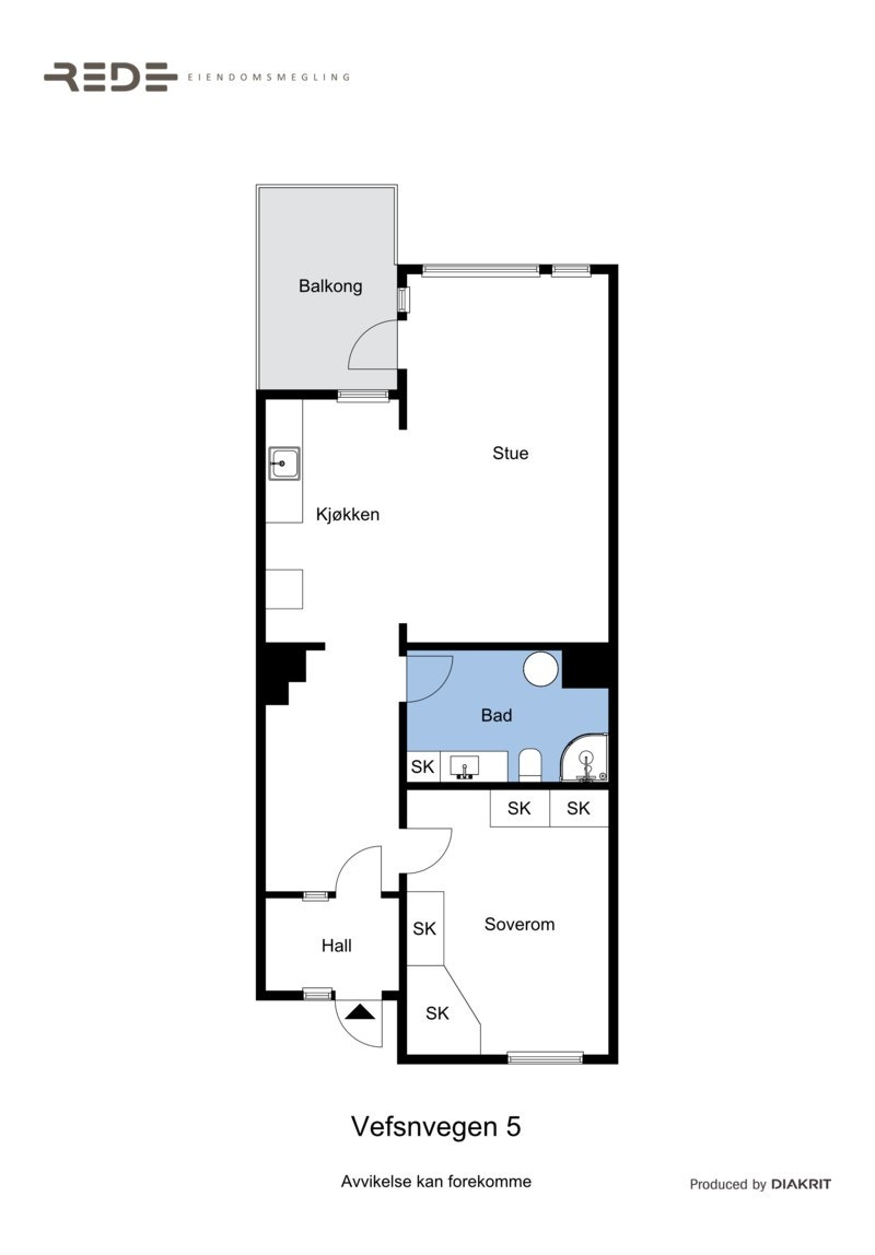 Planløsning av leiligheten. Galleribilde