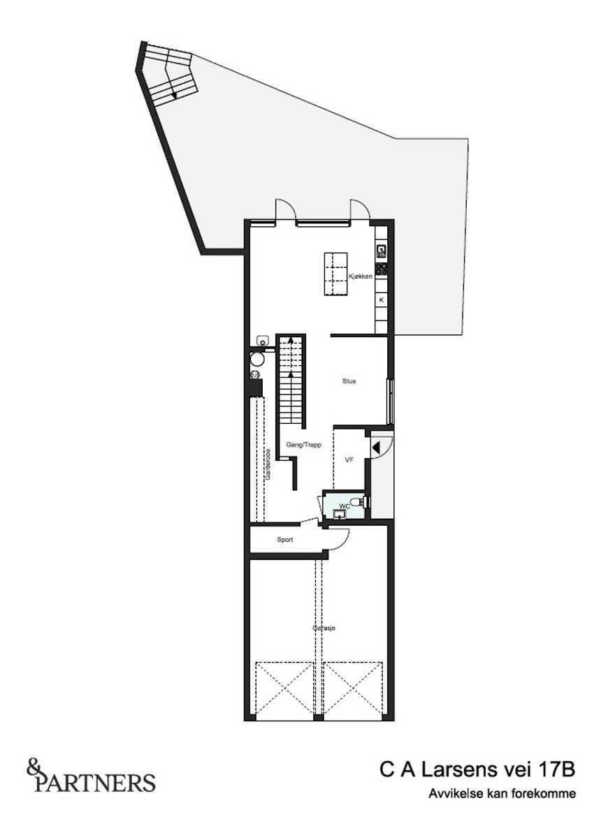 Plantegning 1. etasje Galleribilde