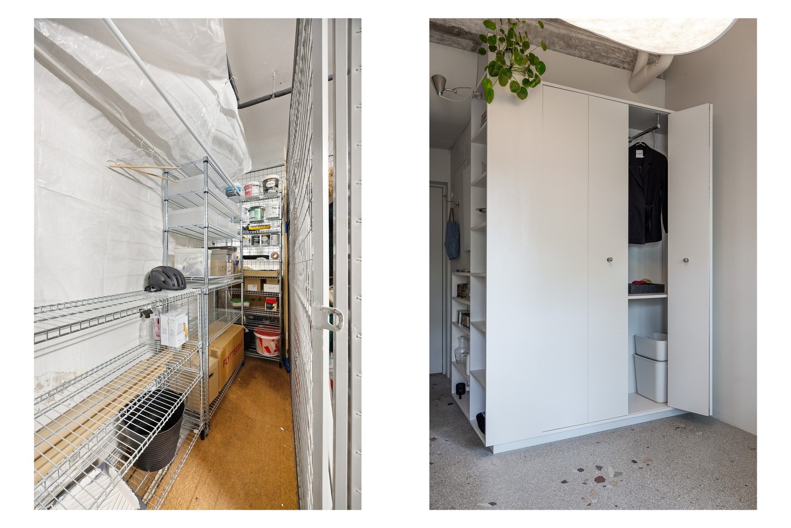 Det er lagt til rette for god, men stilren, oppbevaringsplass i boligen. Her kan du også legge opp for skapseng i det hvite garderobeskapet. I tillegg disponeres en bod i felles kjeller på 2 kvm. Galleribilde