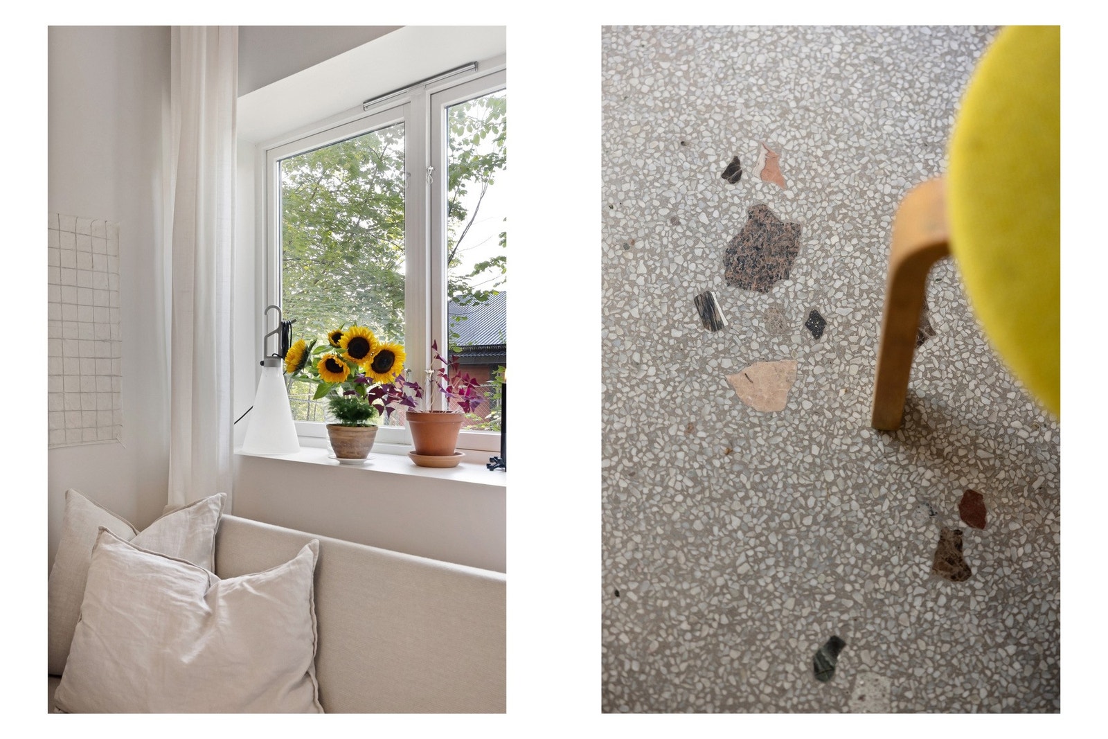 Leiligheten ligger usjenert til, uten innsyn og med utsikt til hagen. Deler av hagen har noen helårsgrønne planter som gjør det ekstra hyggelig og titte ut også på vinterstid. Galleribilde