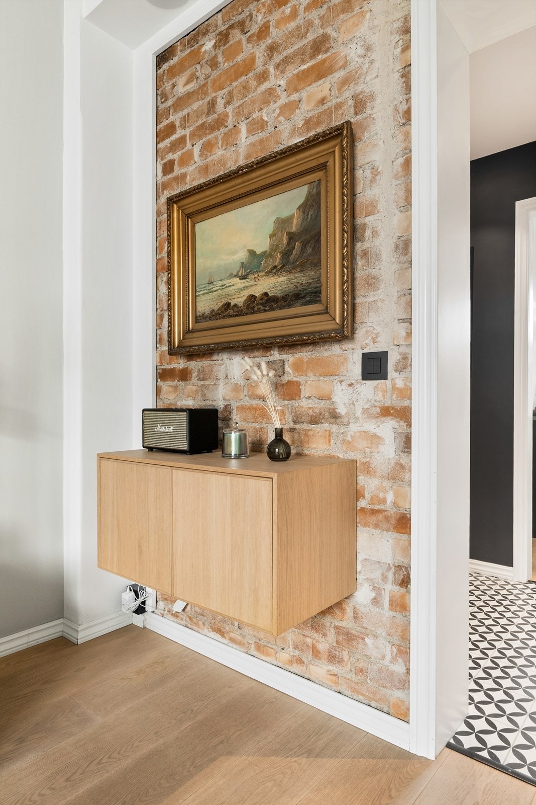 Klassisk og fin, åpen teglsteinsvegg Galleribilde