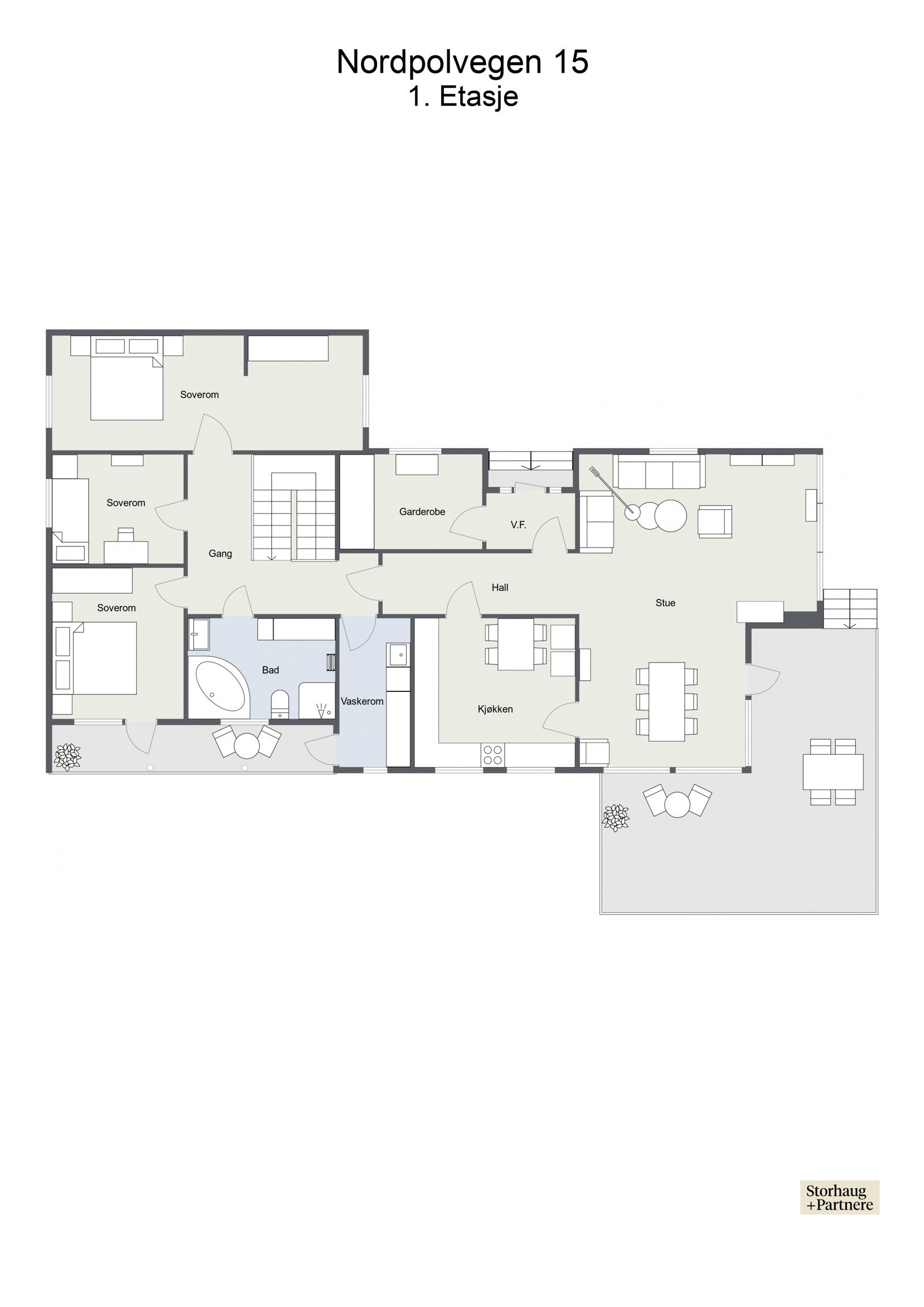 Plantegning 1. etasje Galleribilde