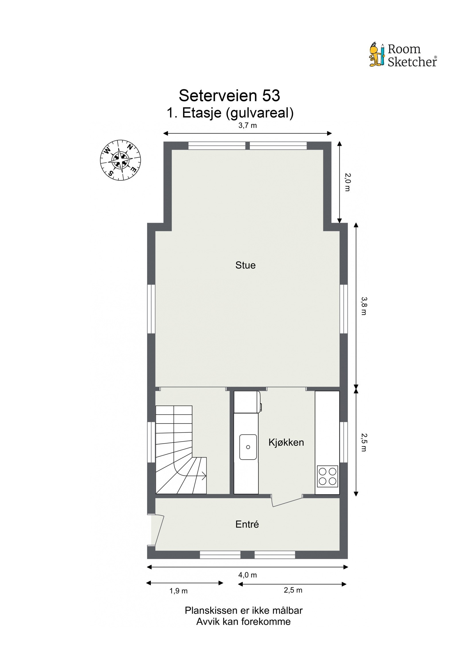 Plantegning 1. etasje Galleribilde