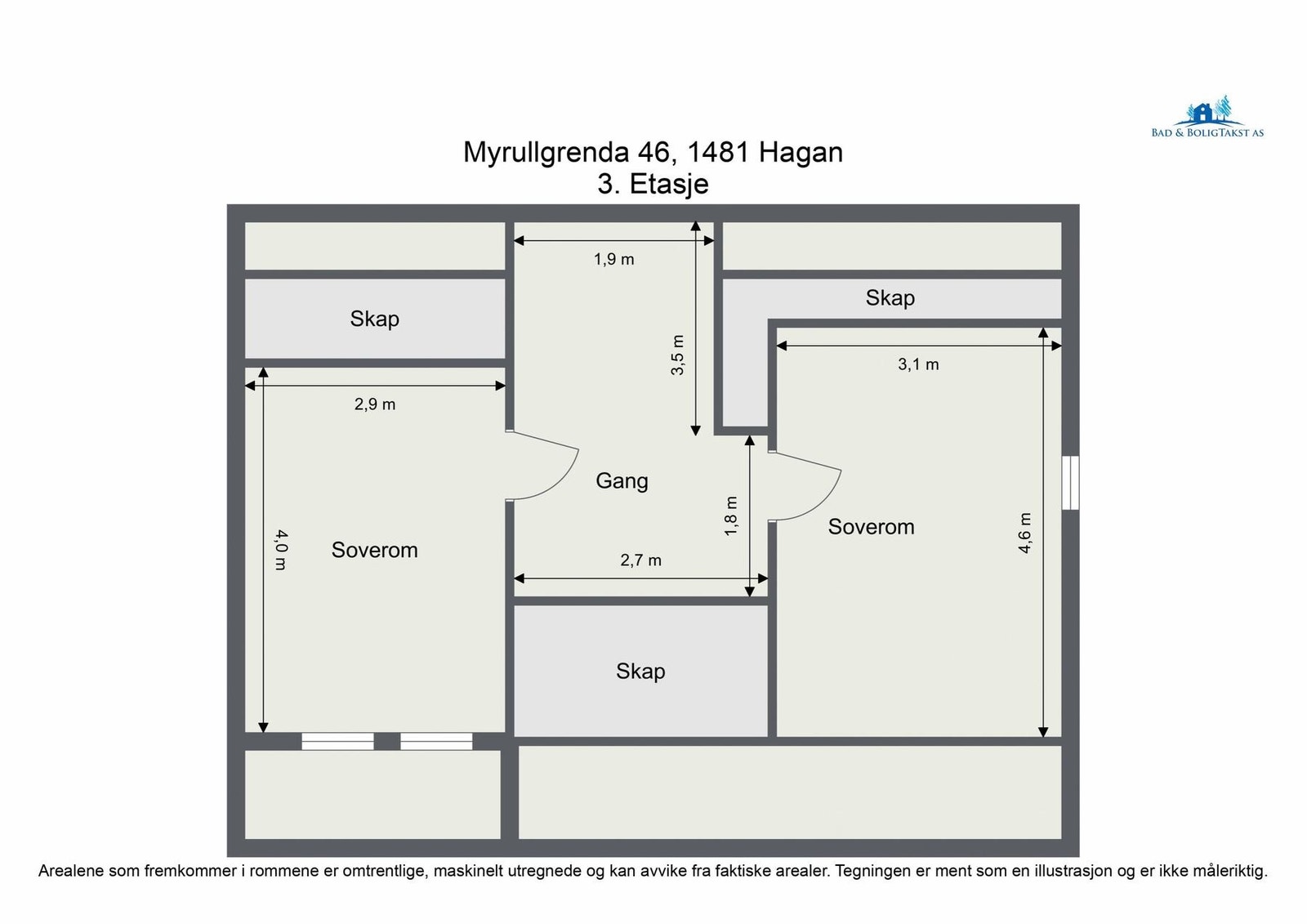 Planskisse loftsetasje Galleribilde