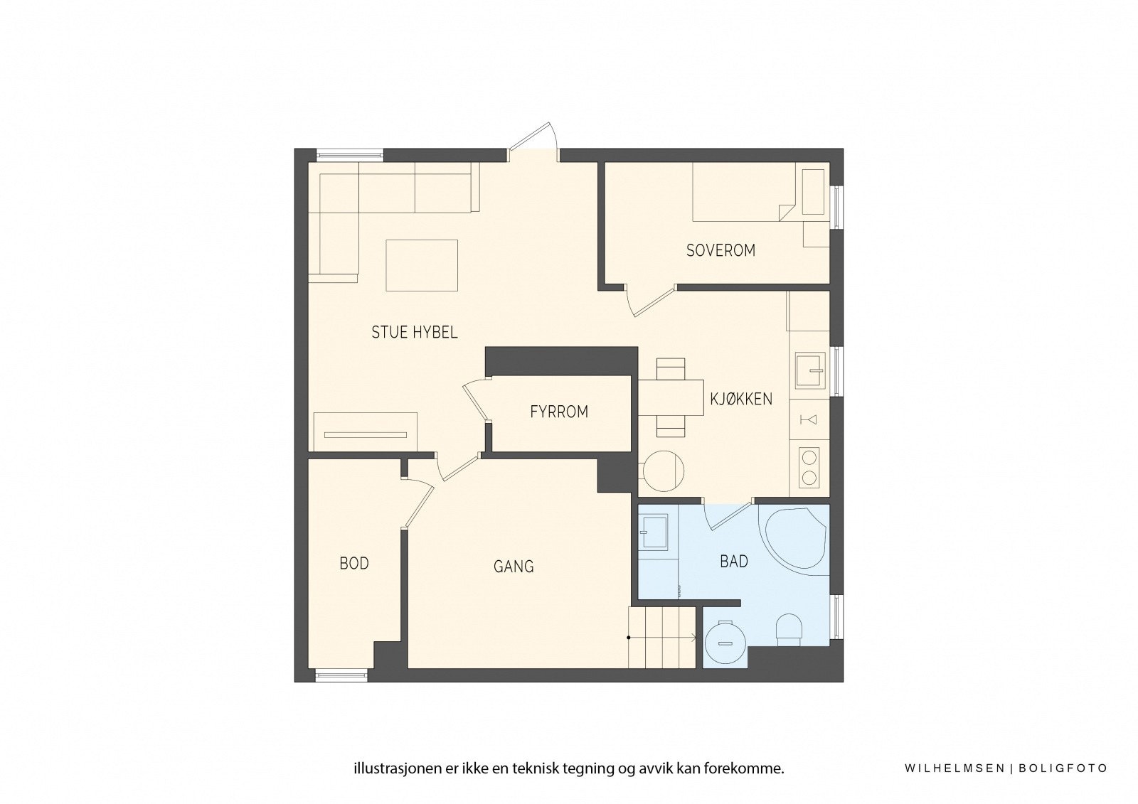 - Planløsning underetasje - Galleribilde