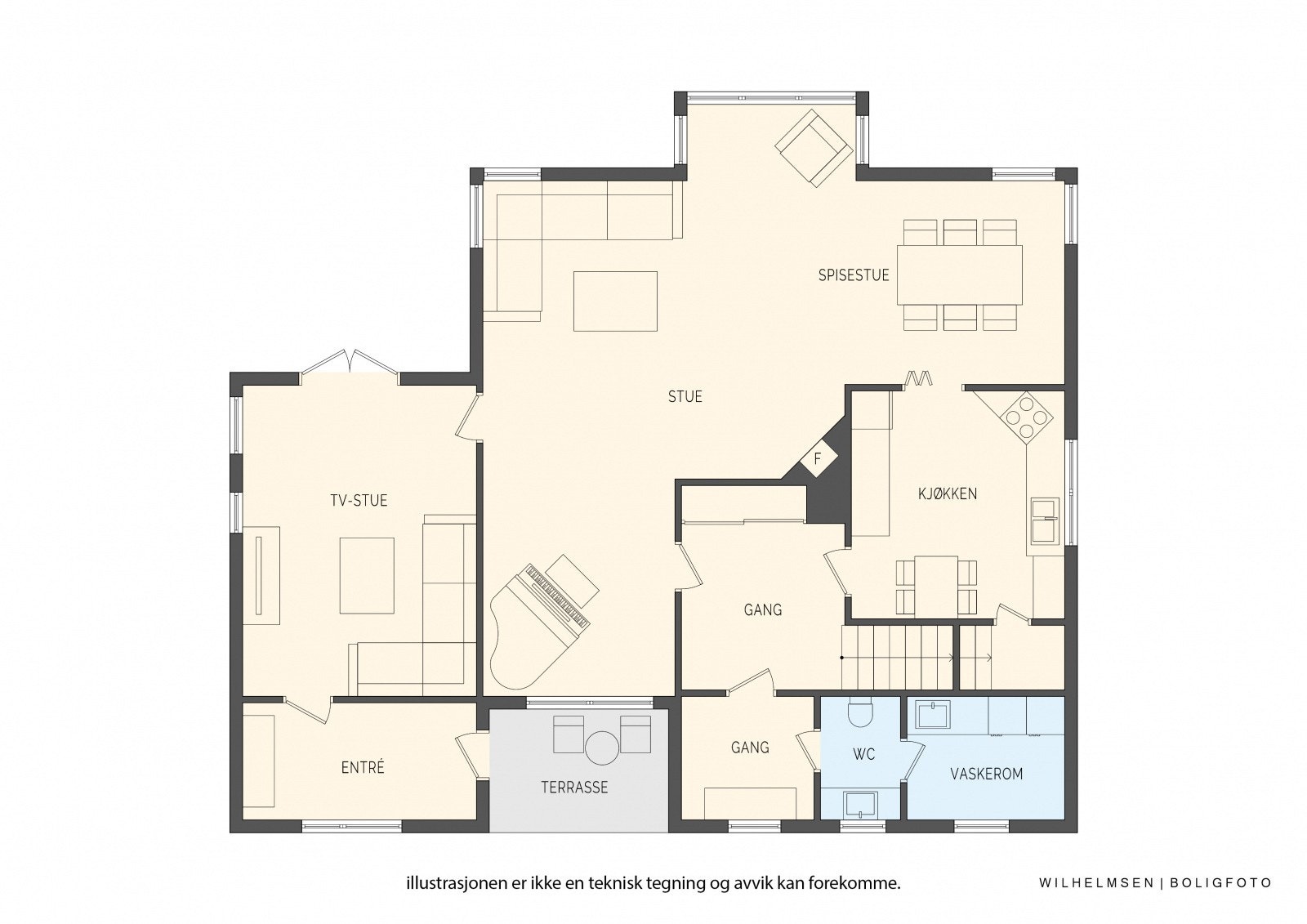 - Planløsning hovedplan - Galleribilde