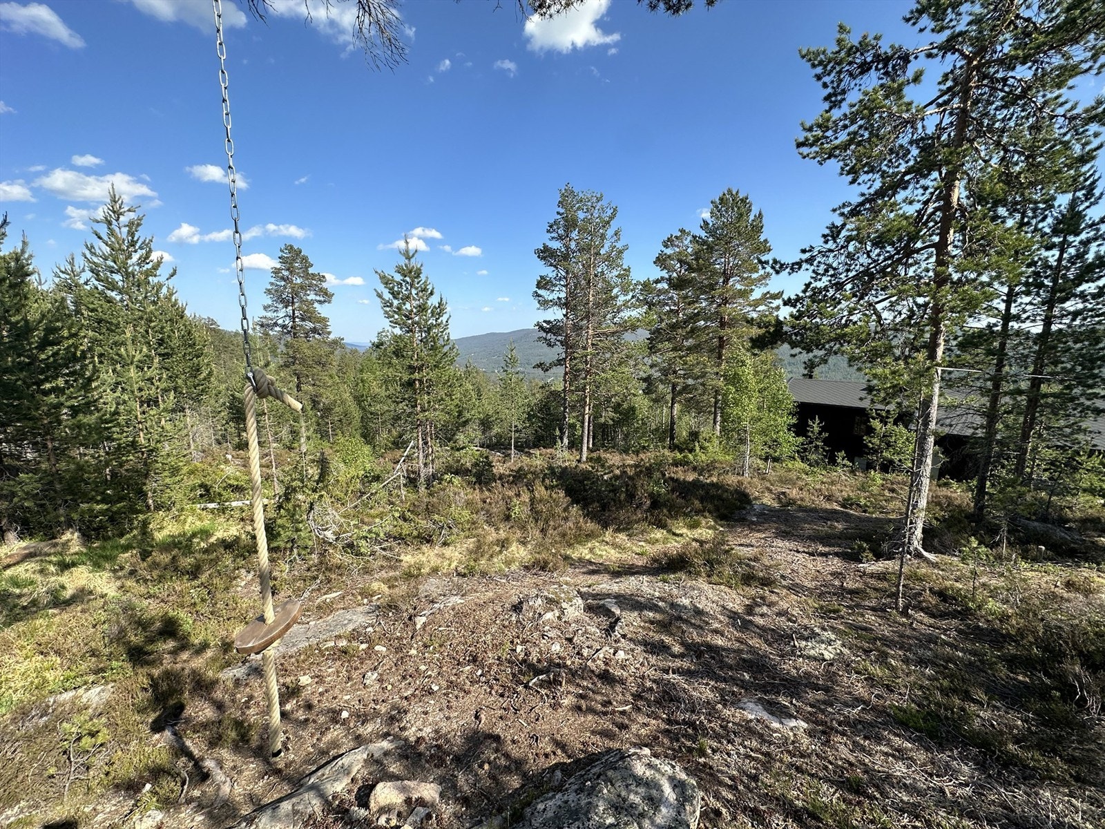 Det går helårsvei frem til en stor felles parkeringsplass. Denne er felles for hyttene på feltet. Det er ca. 5-10 minutter å gå fra parkeringen til hytten. Galleribilde