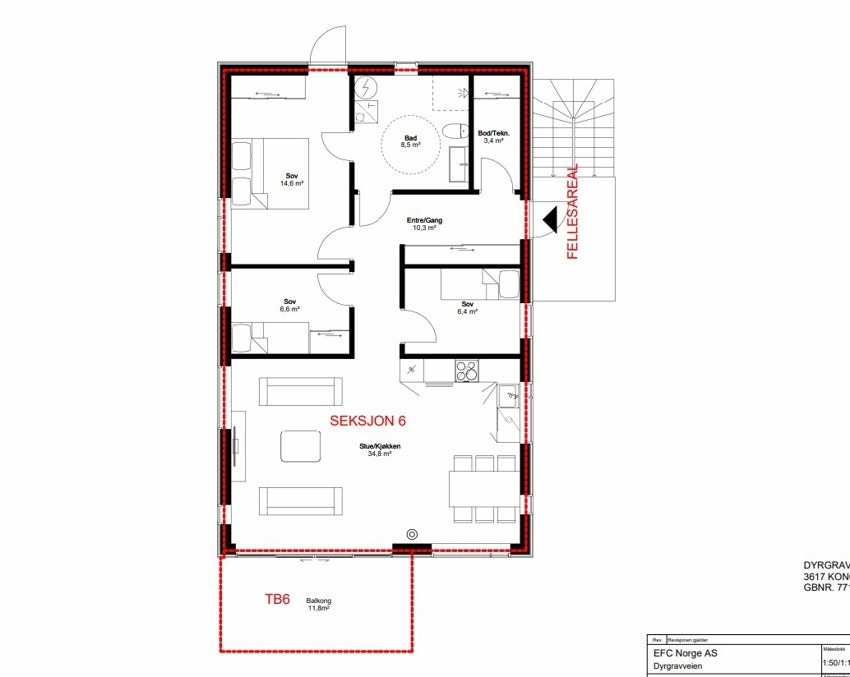 Plantegning seksjon 6 Galleribilde