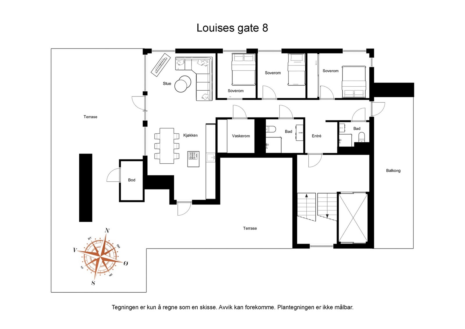 Plantegning for toppetasjen Galleribilde
