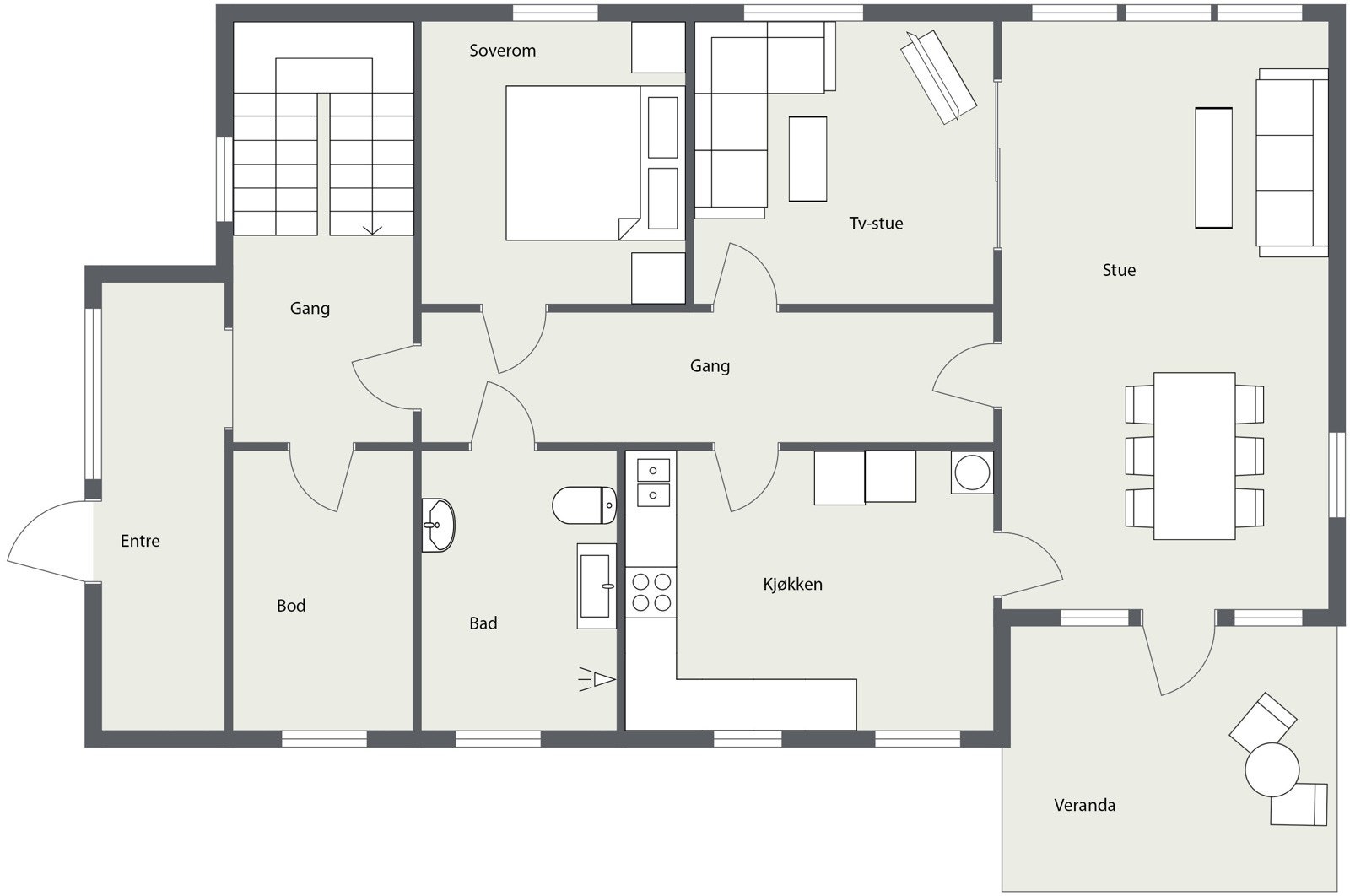 Planskisse 2D - 1.etasje Galleribilde