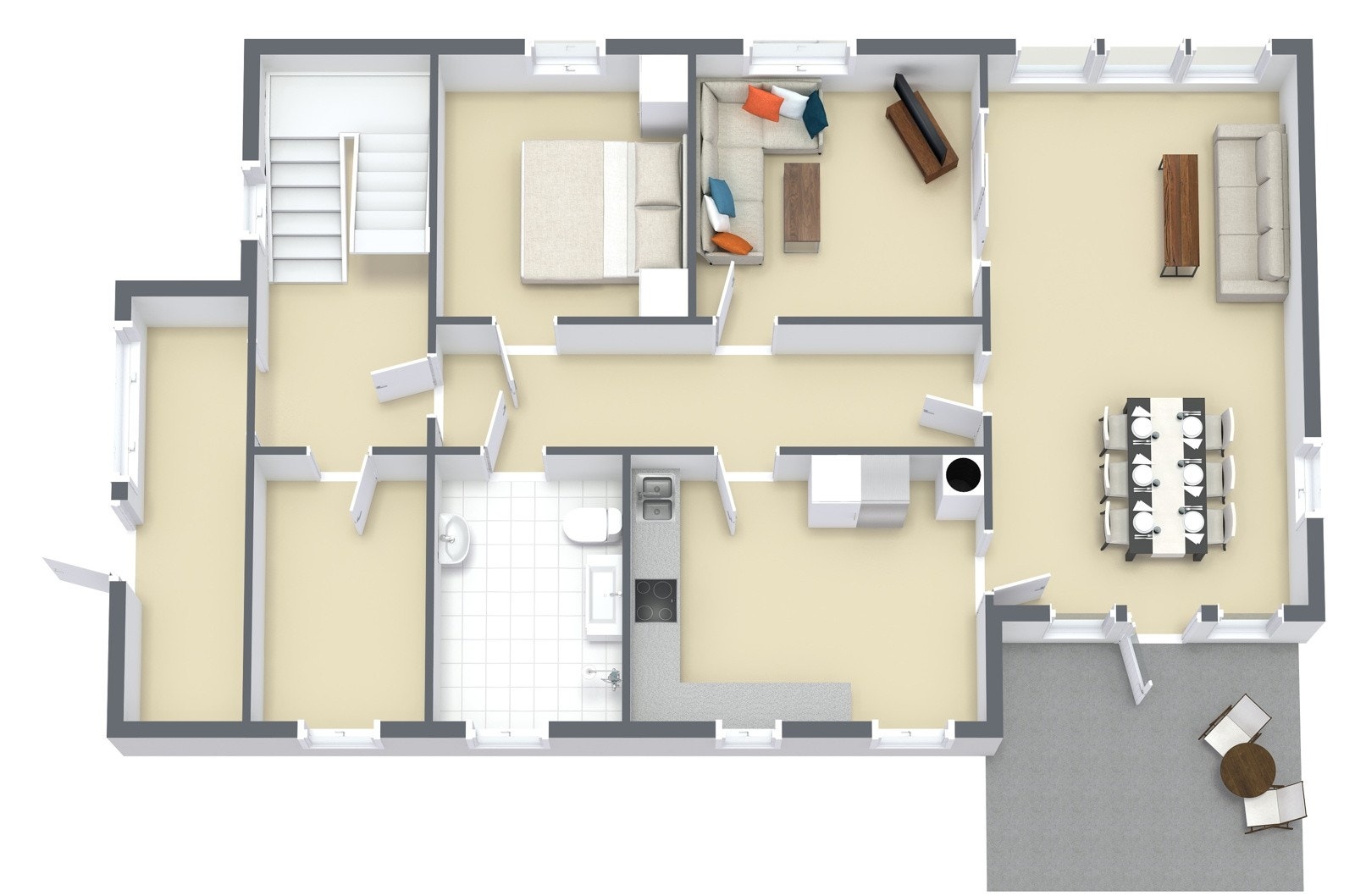 Planskisse 3D - 1.etasje Galleribilde