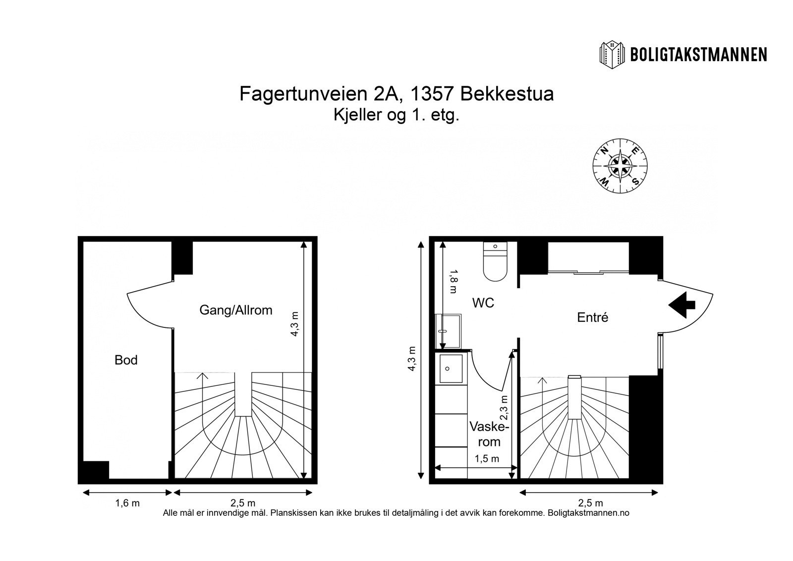 Planløsning 1. etasje og kjeller. Galleribilde