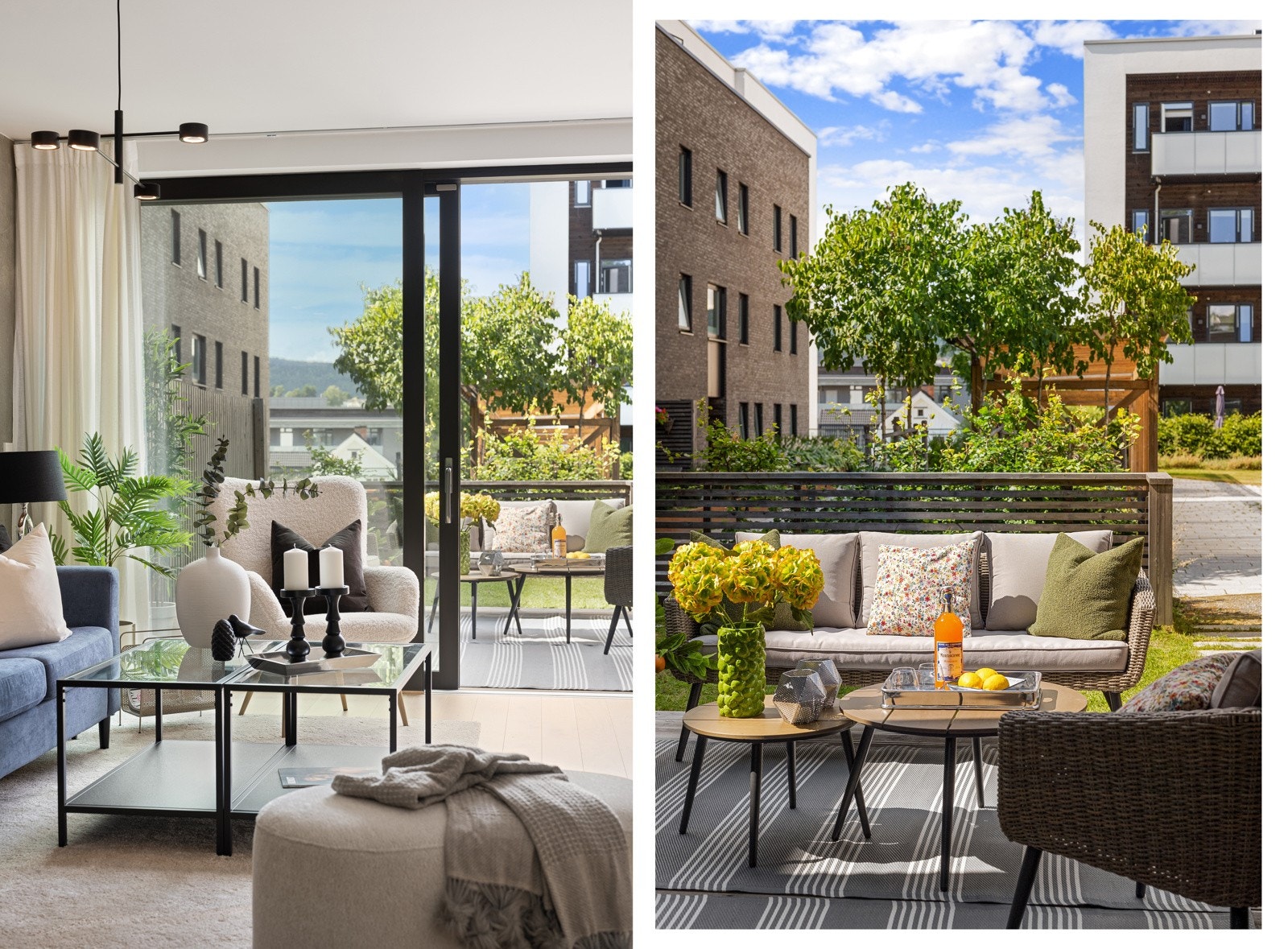 Fra stuen er det utgang via stor skyvedør til markterrasse på ca. 14 kvm og hage. Galleribilde