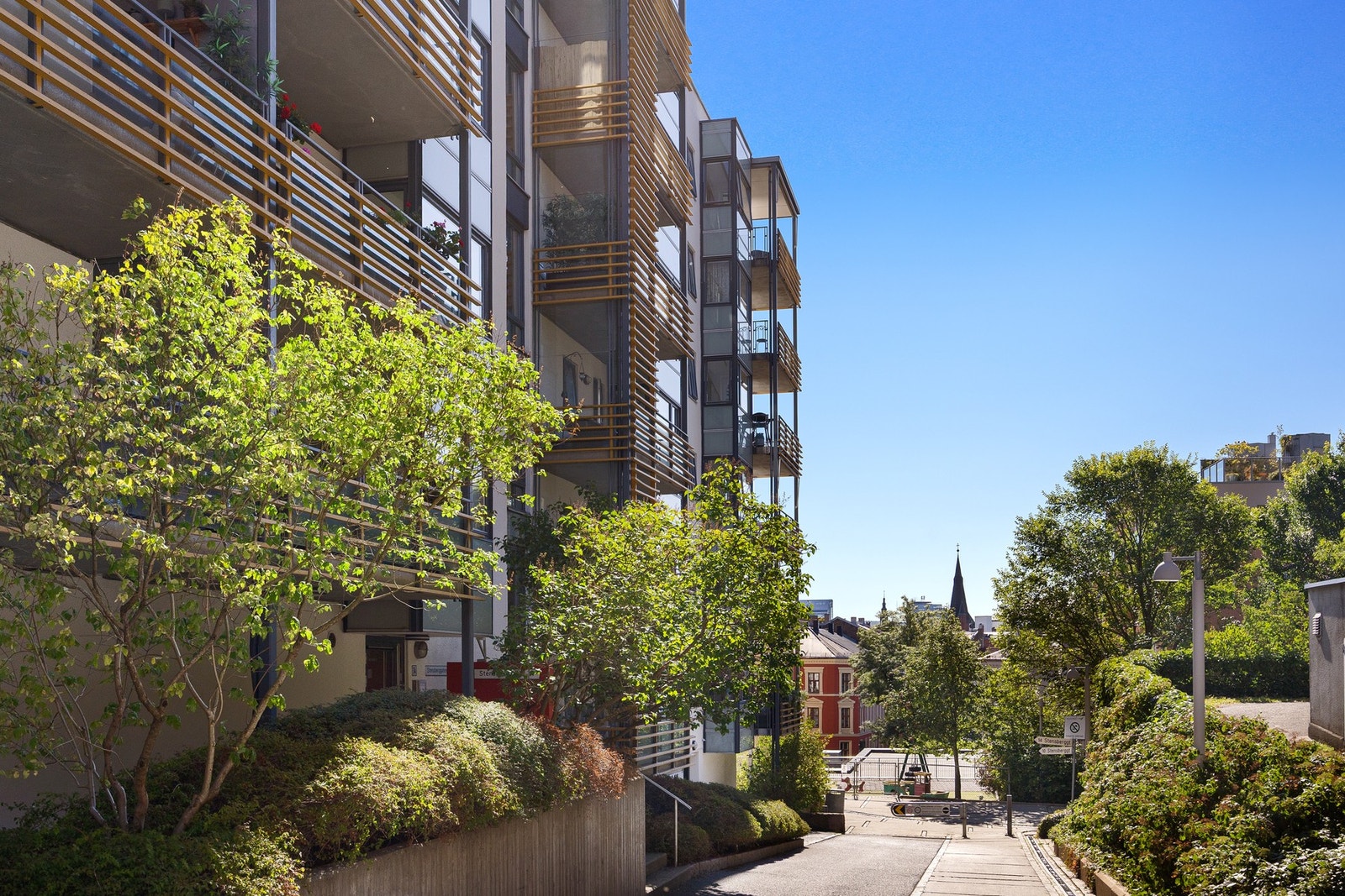 Asfalterte adkomstveier. Galleribilde