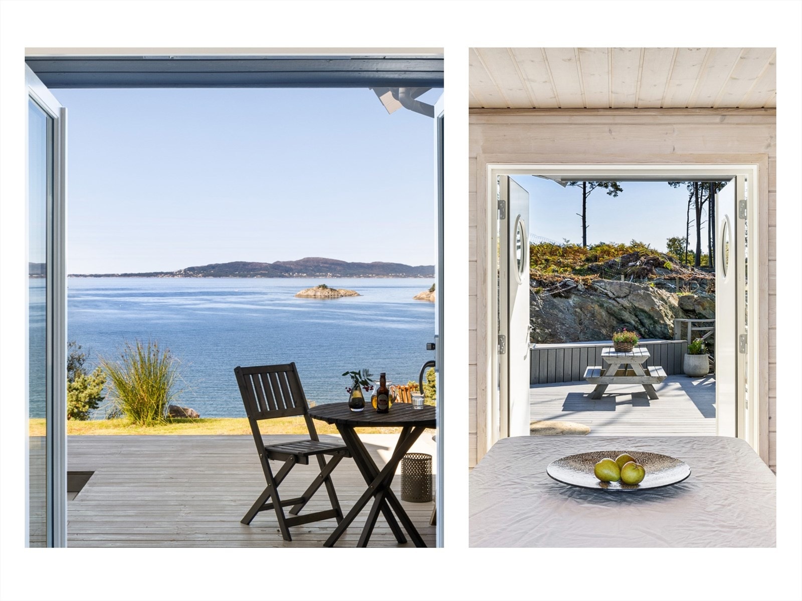 Utgang til terrasser på begge sider - legg merke til utsikten! Galleribilde