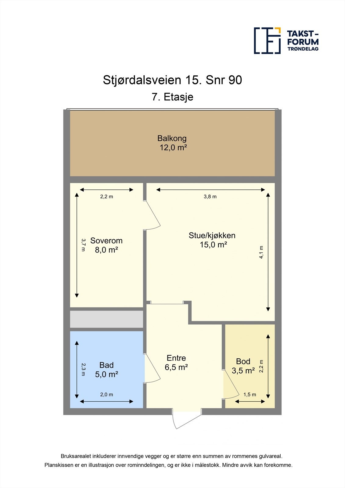 Ta en titt på planskissen og gjør deg kjent med romfordelingen! Galleribilde
